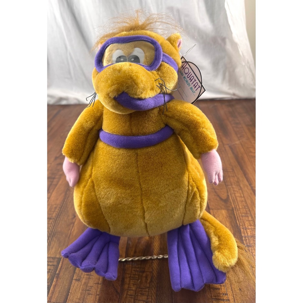 Vintage 2001 Aquatat Jerry Bull Scuba Diving Creature Plush Toy w/ Tags RARE NOS